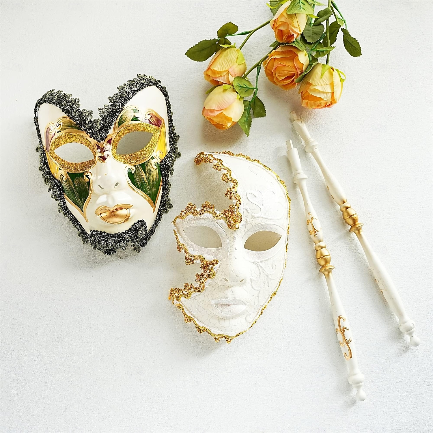 Halloween Maske Venezianische Maske Maske am Stiel Karnevalsmaske Erwachsene Unisex Halloween Karneval Party-Abendmode Maskerade Abschlussball Einfache Halloween-Kostüme Verkleiden 2025 - $29.99 –P6