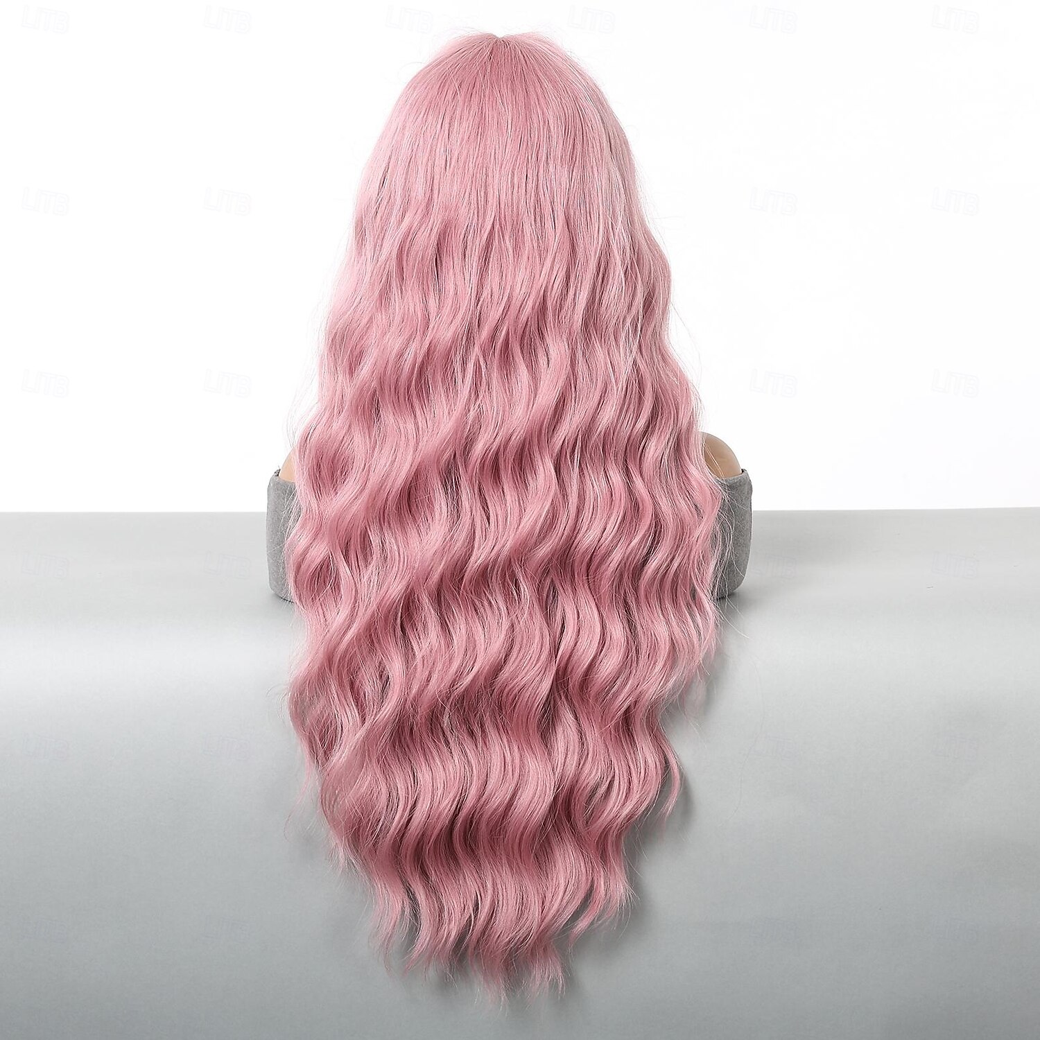 Synthetic Wig Uniforms Career Costumes Princess Curly Wavy Middle Part Layered Haircut With Bangs Machine Made Wig 26 inch Pink+Red Synthetic Hair Women's Cosplay Party Fashion Pink 2026 - $25.99 –P2