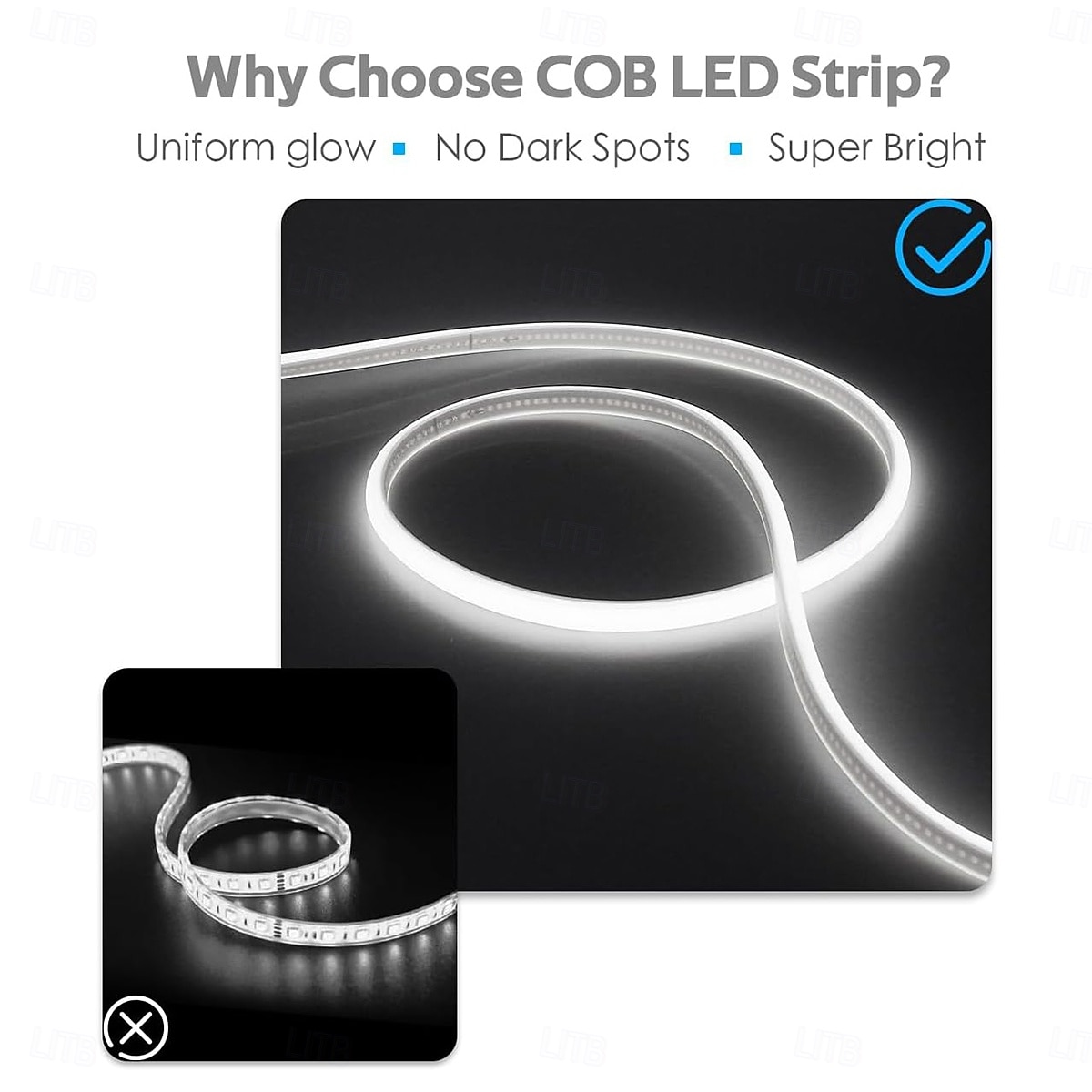 2025年 COB LED ストリップ ライト、3-40 メートル ストリップ ライト IP65 防水 288 LED/m 超高輝度ホワイト LED ストリップ、24 キー IR リモコン付き、寝室、キッチン、屋外装飾に最適、フレキシブル テープ ライト  コレクション – €21.14 –P12