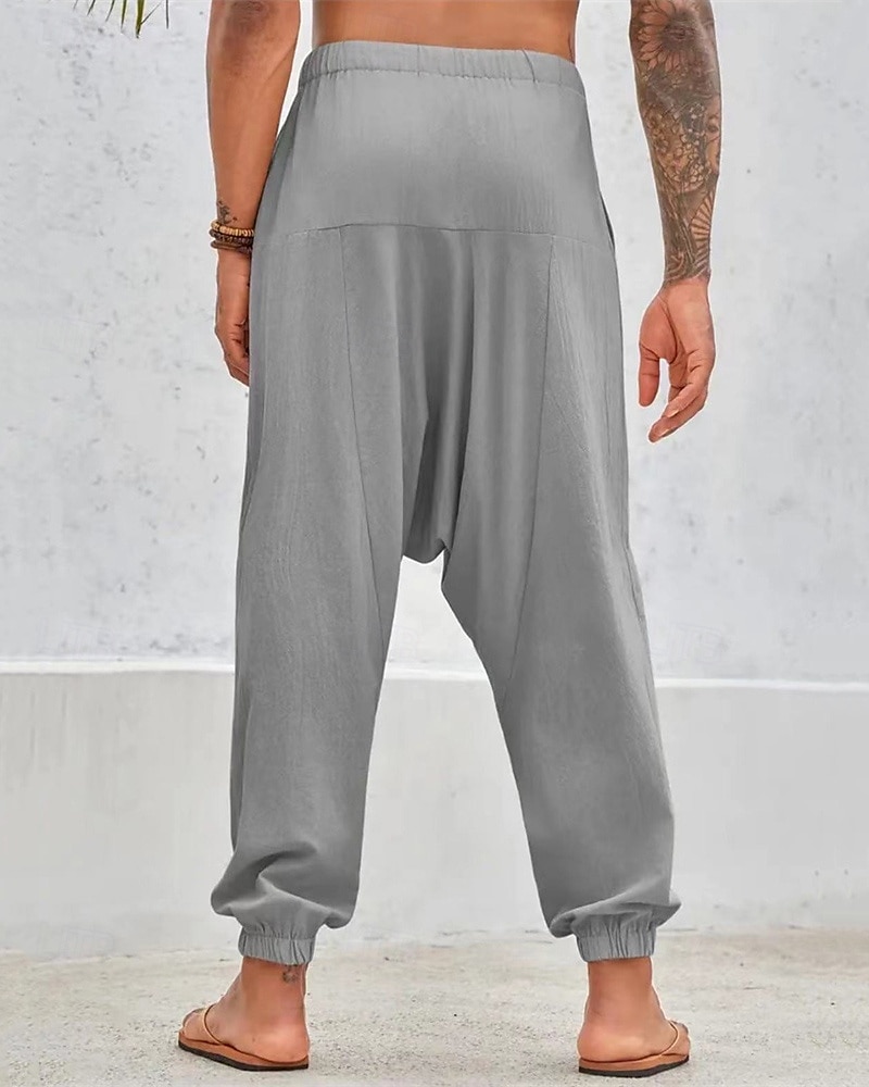 Herren Baumwollhosen Hose Hosen Sommerhosen Strandhose Haremshose Tasche Kordelzug Elastische Taille Glatt Komfort Atmungsaktiv Täglich Festtage Urlaub Hawaiianisch Boho Armeegrün Weiß 2025 - $27.99 –P13