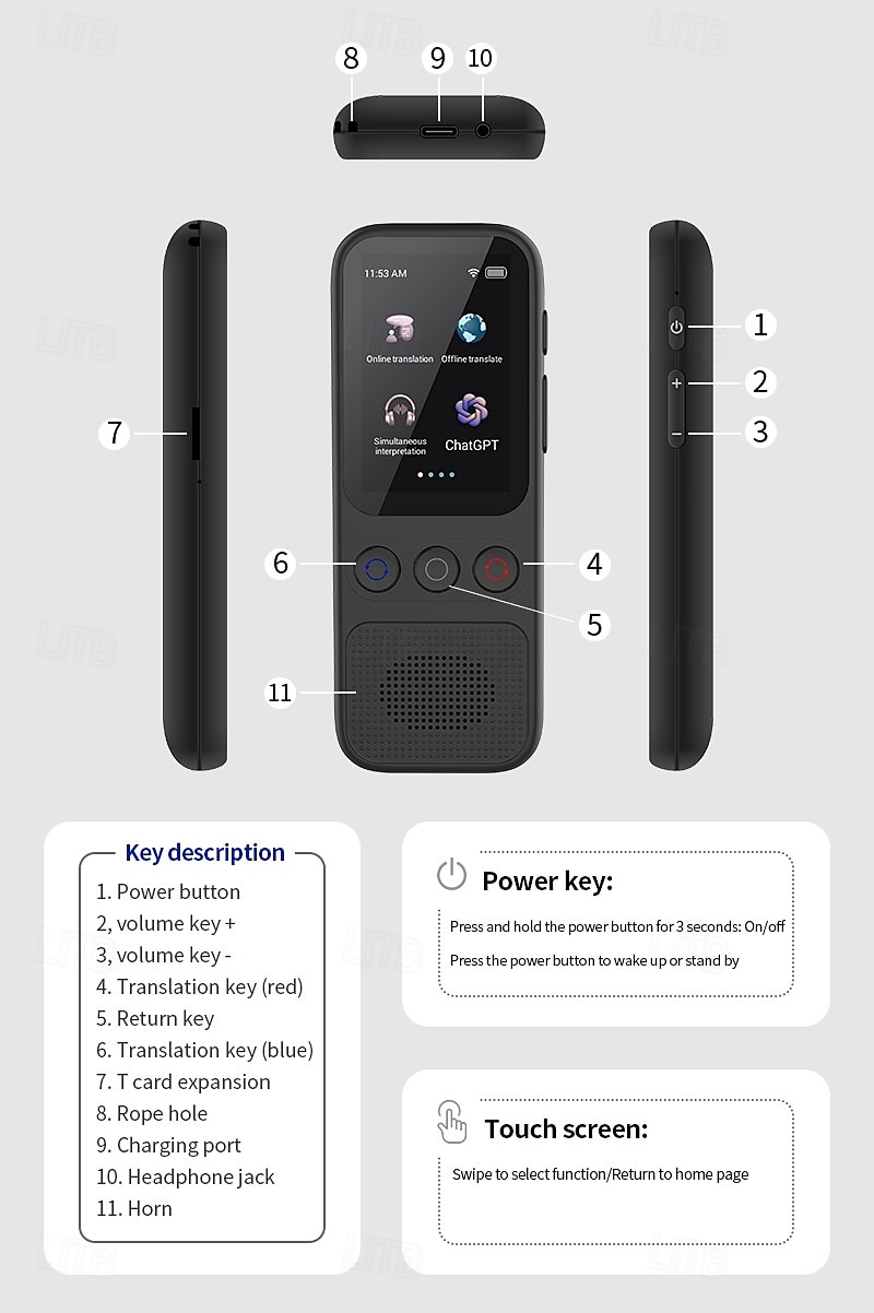 Language Translation Device Two-way Real-time Voice Translation Supports 138 Languages Accurate Offline And Recording 2 Hd Inch Touch Screen For Travel Business And Study 2025 - $95.99 –P15