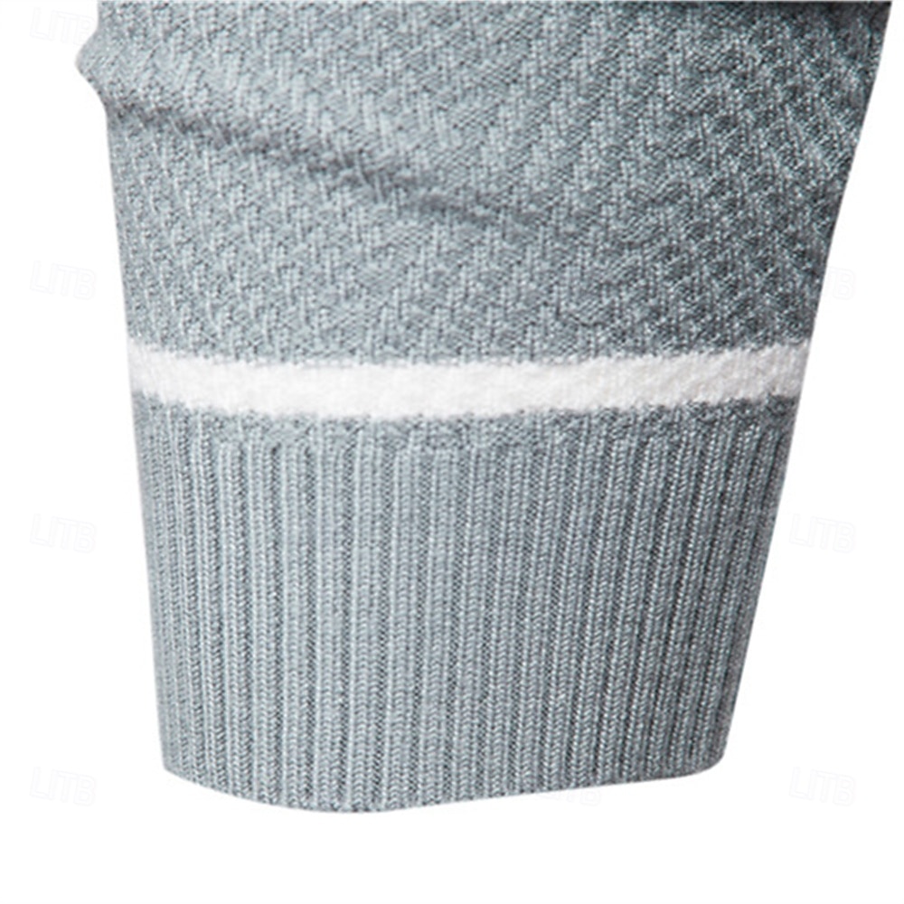 nieuwe herfsttrui herentrui o-hals patchwork lange mouw warme slanke truien heren casual mode trui herenkleding 2025 - $26.99 –P5