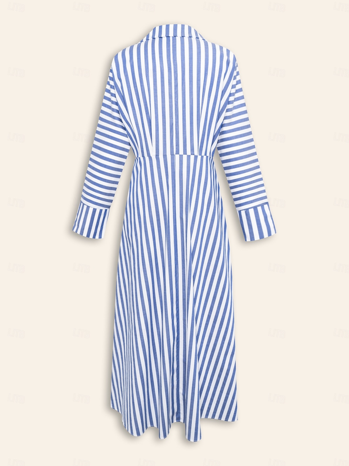 Cotton Stripe Button Up Maxi Shirt Dress 2025 - $73.99 –P8
