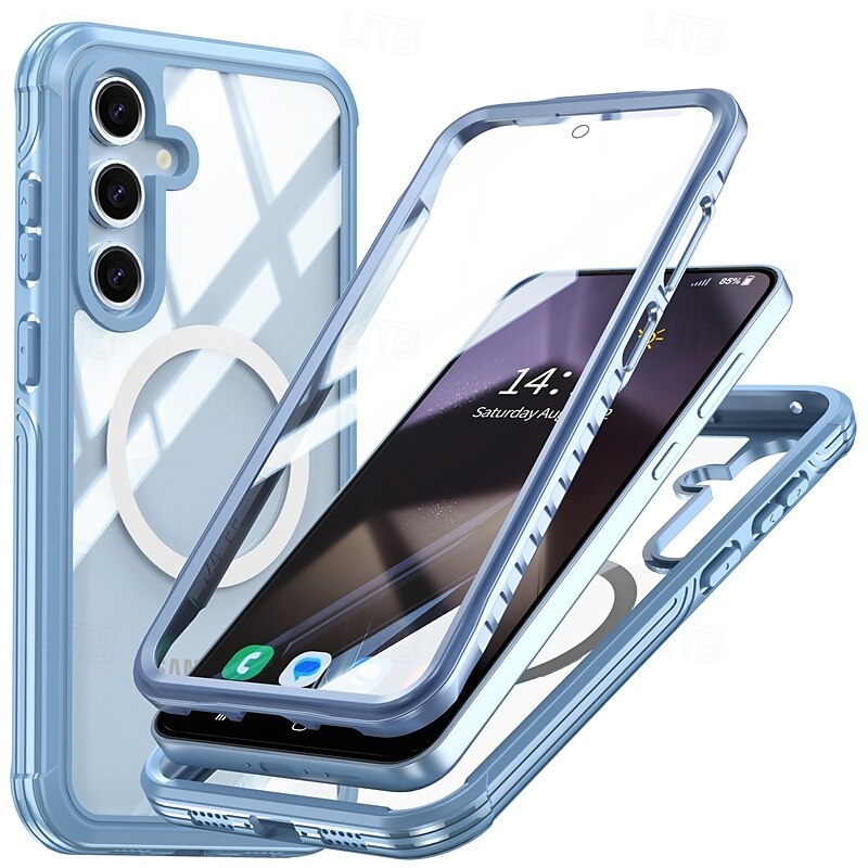 Phone Case For S24 FE S25 Ultra Back Cover Magnetic Support Wireless Charging Shockproof Retro TPU Acrylic 2025 - $20.99 –P3
