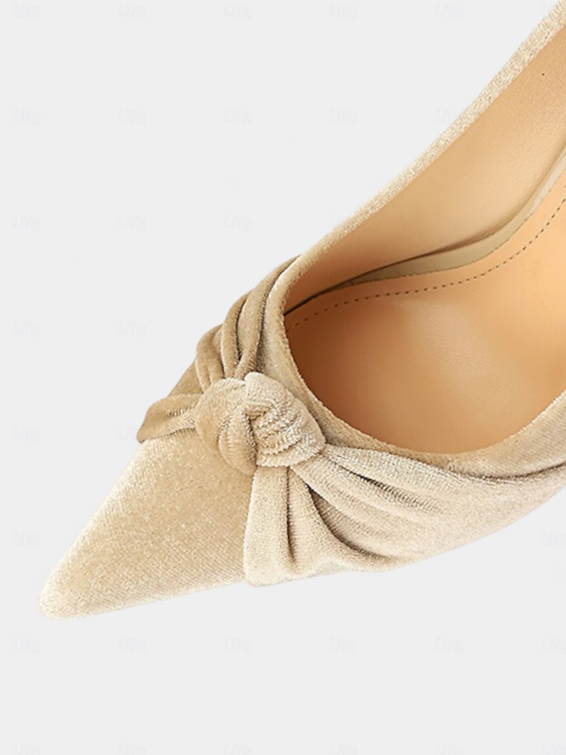 talons aiguilles en velours vert pour femmes - escarpins élégants à bout pointu avec détail nœud pour les soirées et les occasions spéciales de 2025 ? $54.99 –P5