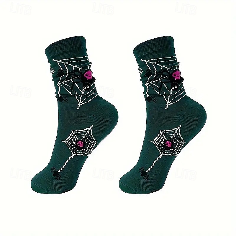 Men's 4 Pairs Multi Packs Socks Crew Socks Casual Socks Halloween Socks Rainbow Color Pumpkin Halloween Bat Sports & Outdoor Daily Vacation Basic Medium Fall & Winter Fashion Casual 2026 - $6.49 –P4