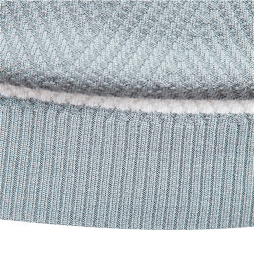 nieuwe herfsttrui herentrui o-hals patchwork lange mouw warme slanke truien heren casual mode trui herenkleding 2025 - $26.99 –P4