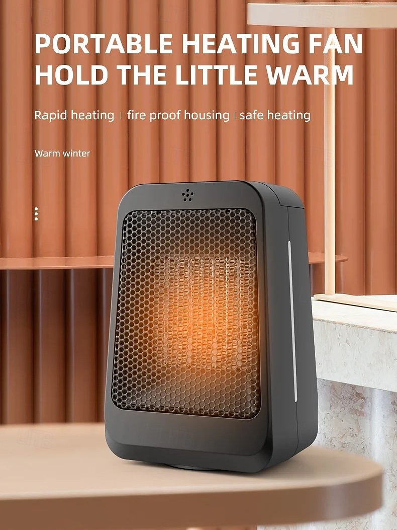 Space Heater 1200W Electric Heater Indoor Portable Thermostat PTC Fast Heating Chamber Small Heater with Heating and Fan Mode 2025 - $45.99 –P1