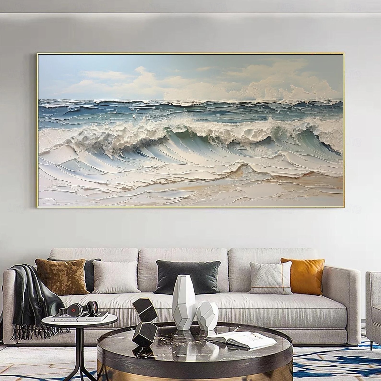 Manuell Handgemacht Hang-Ölgemälde Handgemalte Horizontales Panorama Abstrakt Landschaft Modern Realismus Ohne Innenrahmen (ohne Rahmen) 2025 - $166.99 –P7
