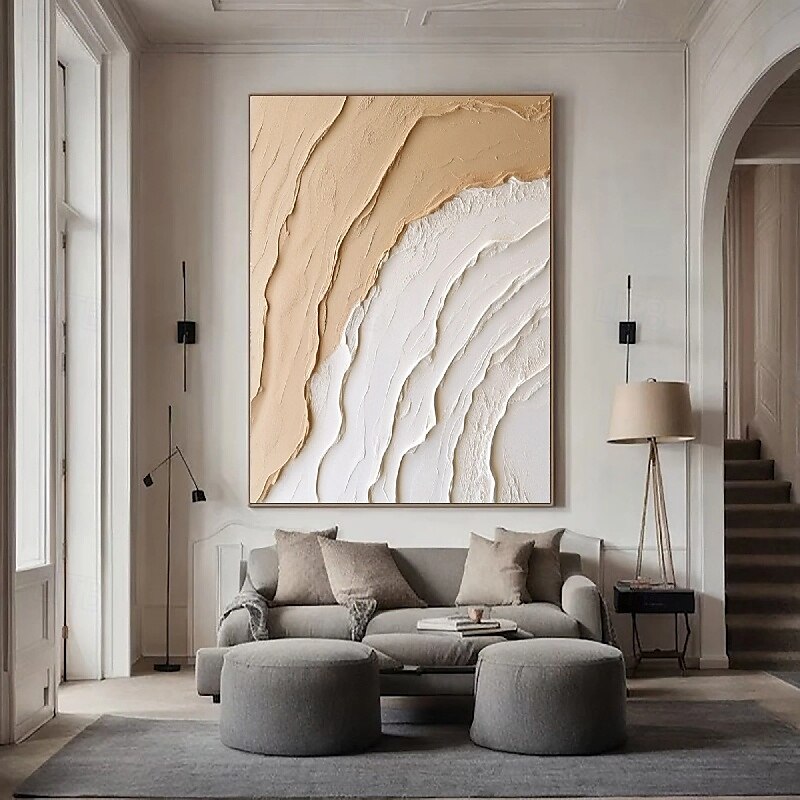 handgemalte abstrakte braune Wellengemälde auf Leinwand, handgemachtes reich strukturiertes Acrylgemälde, moderne Wandkunst, handgemaltes Kunstwerk, Ölgemälde für Wohnzimmer-Wanddekoration 2025 - $125.99 –P1