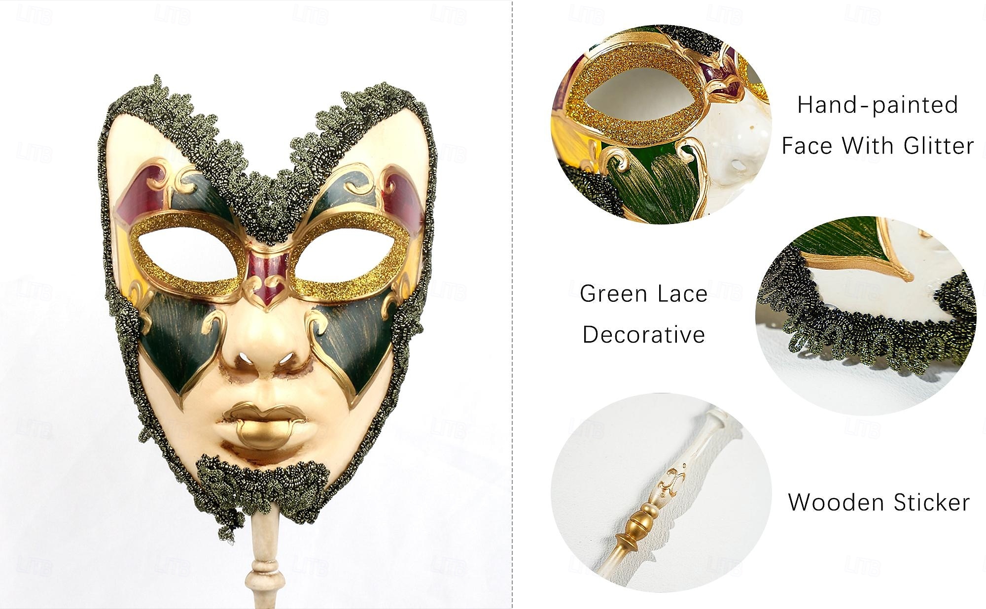 Halloween Maske Venezianische Maske Maske am Stiel Karnevalsmaske Erwachsene Unisex Halloween Karneval Party-Abendmode Maskerade Abschlussball Einfache Halloween-Kostüme Verkleiden 2025 - $29.99 –P7