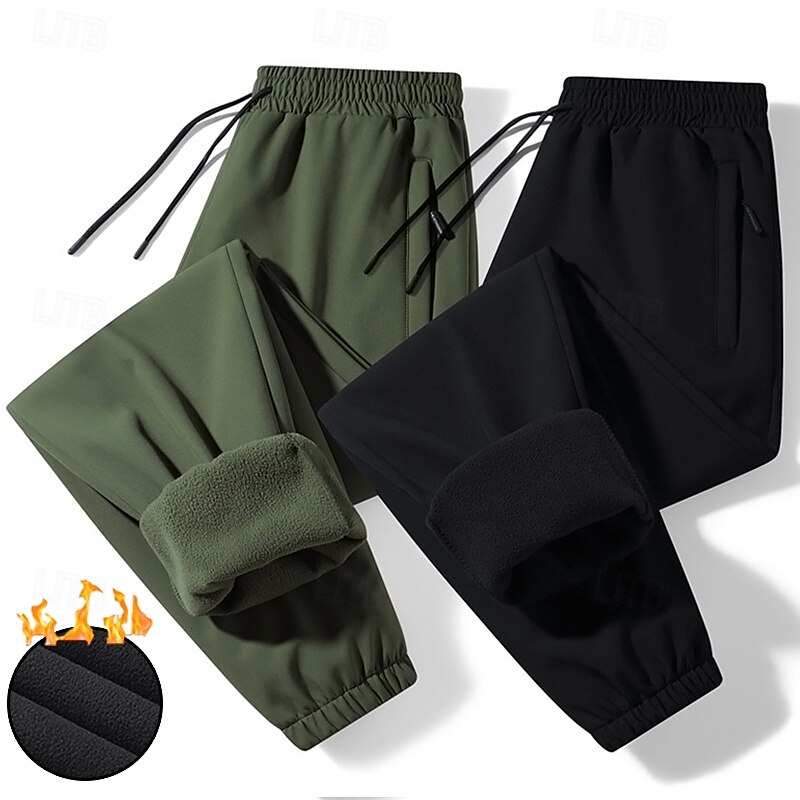 Homens Calças de lã Calças Esportivas Corredor Calças Calça casual Com Cordão Cintura elástica Tecido Prova-de-Água Conforto Comprimento total Ao ar livre Casual Diário Esportes Moda Preto Verde de 2025 por $25.99 –P1