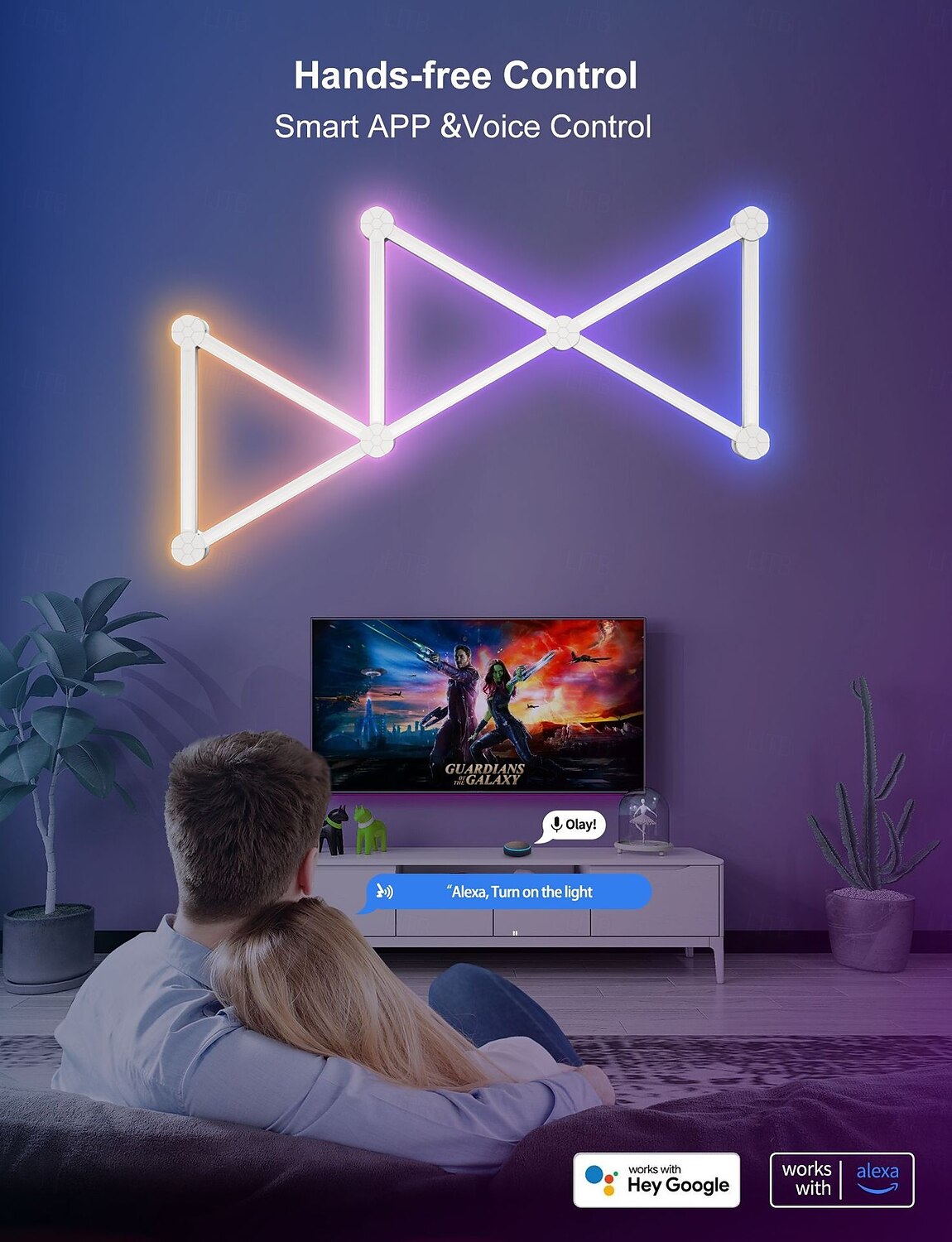 Смарт-светодиодная лампа LED Tuya Смарт Wifi Цветная Сплайсированная лампа DIY Настенный атмосферный свет Wireless Bluetooth LED Креативная лампа с квантовым светом с индукцией 6/9/12 штук 2025 - $115.99 –P1