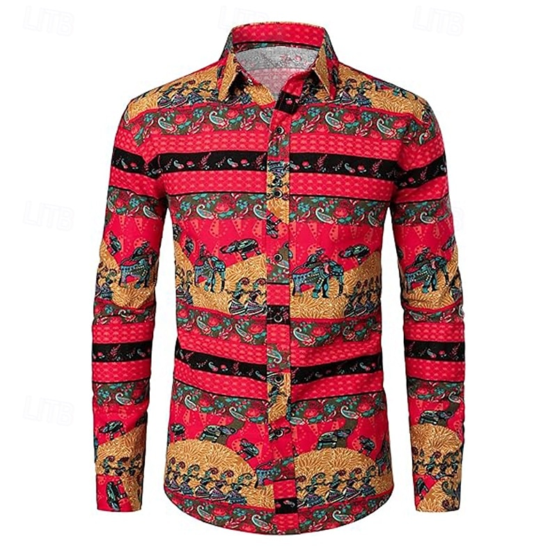 Retro Vintage 1970er Hemd Hippie Herren Halloween Karneval Party Party / Abend Alltagstauglich Erwachsene Hemd 2025 - $23.99 –P2