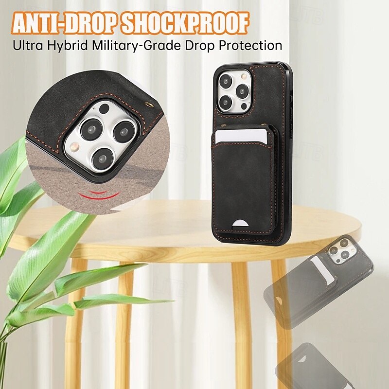 Phone Case For iPhone 16 Pro Max Plus iPhone 15 Pro Max Plus iPhone 14 13 12 11 Pro Max Plus Mini SE Back Cover with Stand Holder Magnetic with Lanyard Retro TPU PU Leather 2025 - $17.99 –P5