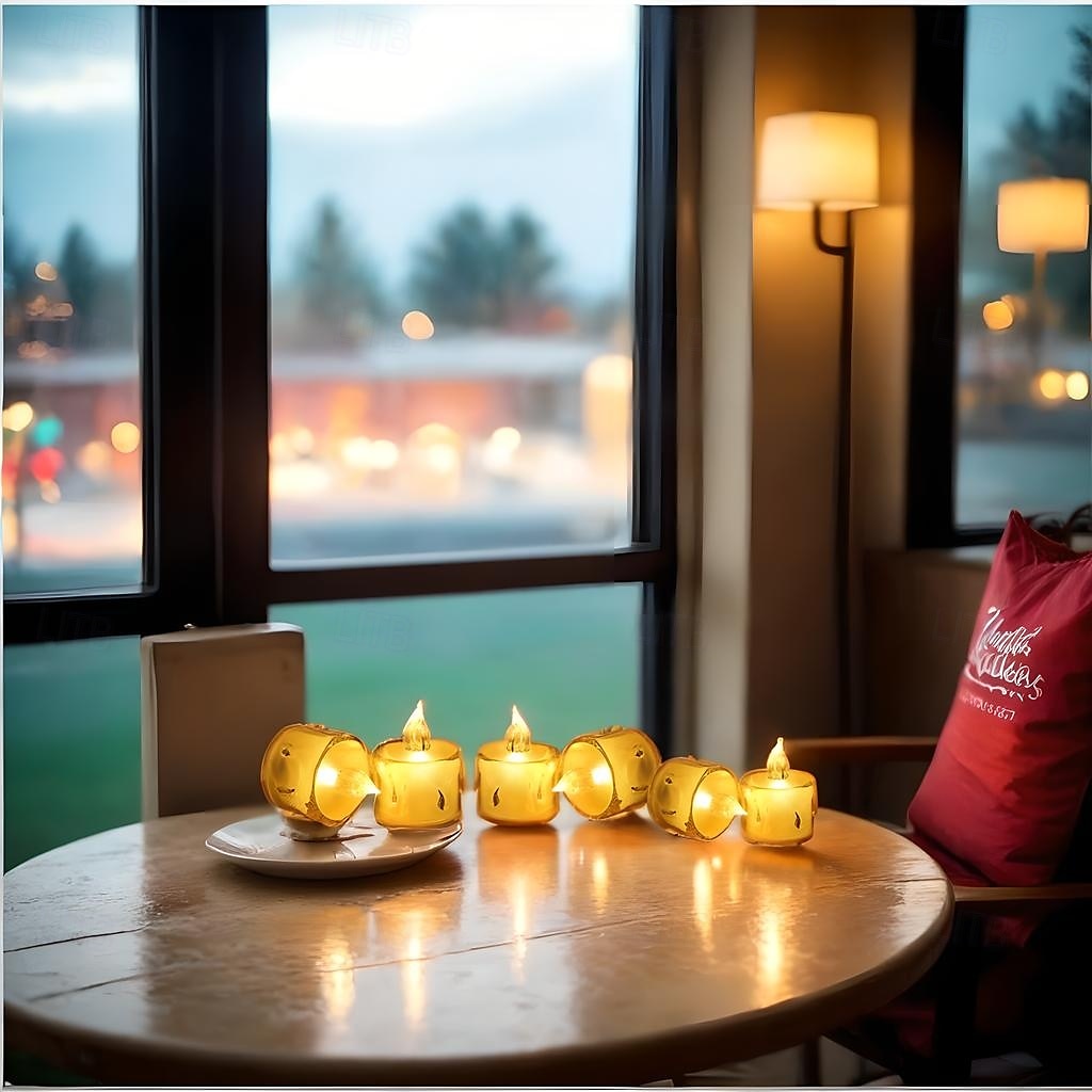 LED Electronic Candle Light Battery Powered Ghost Festival Decoration Night Light for Christmas New Year Wedding Party Home Decoration Lighting 4/12/24pcs for Halloween 2025 - $9.99 –P4