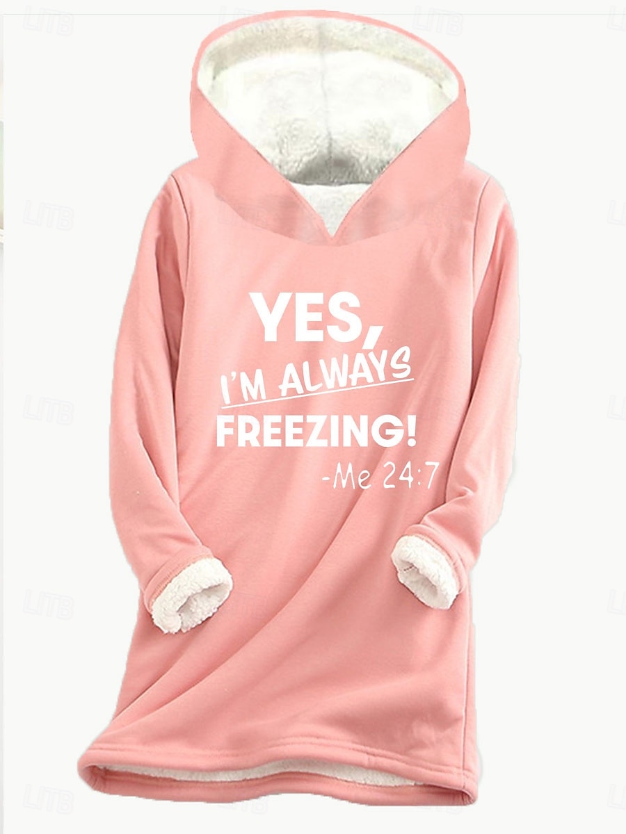 dámská mikina mikina fleece dopis street denní nošení potisk ležérní comfrt mikina s dlouhým rukávem mikroelastický podzim zima podzim &amp; zimní comfrt prodyšná měkká tkanina 2025 - $10.99 –P4