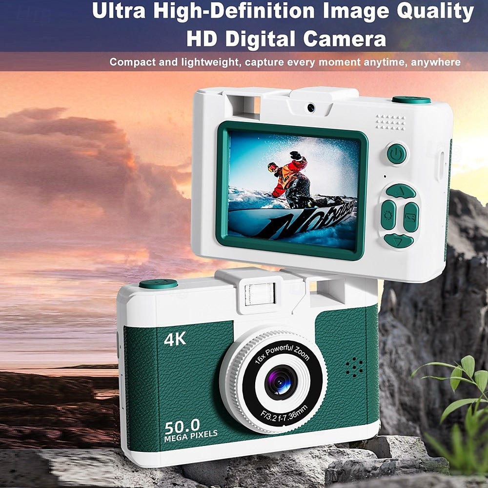 4k retro digitale camera vlogcamera wifi met 2,4 lcd hd-scherm 1080p 16x compacte digitale zoomcamera groothoek point-and-shootcamera 2025 - $43.99 –P1