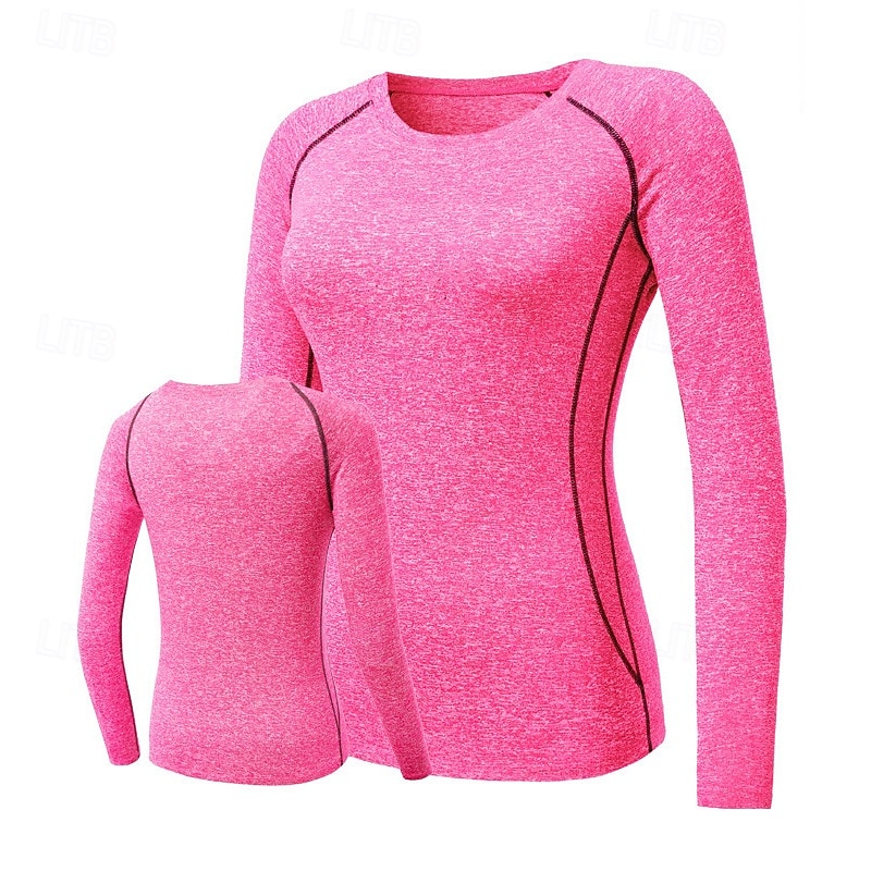 Damskie Koszulka kompresyjna Sportowa koszula Koszulka gimnastyczna Koszula fitness Długi rękaw Tee Tshirt Codzienny Athleisure Jesień Solidne kolory Szybkie wysychanie Miękka Oddychający Trening w 2025 - $18.99 –P12