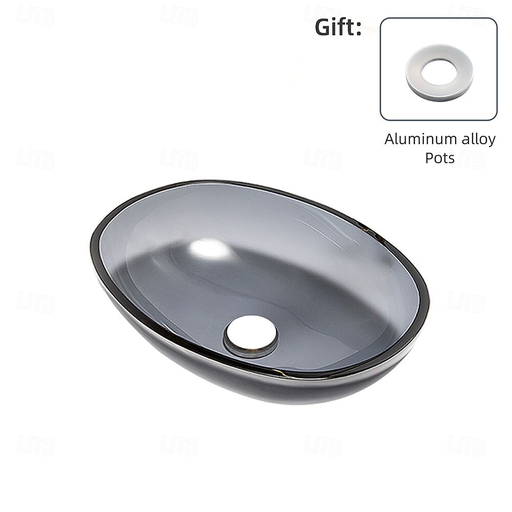 baderomsbeholder servant herdet glass servantskål over benken kunstkar vask med vanndråpekraner og pop-up avløp 2025 - $299.69 –P7