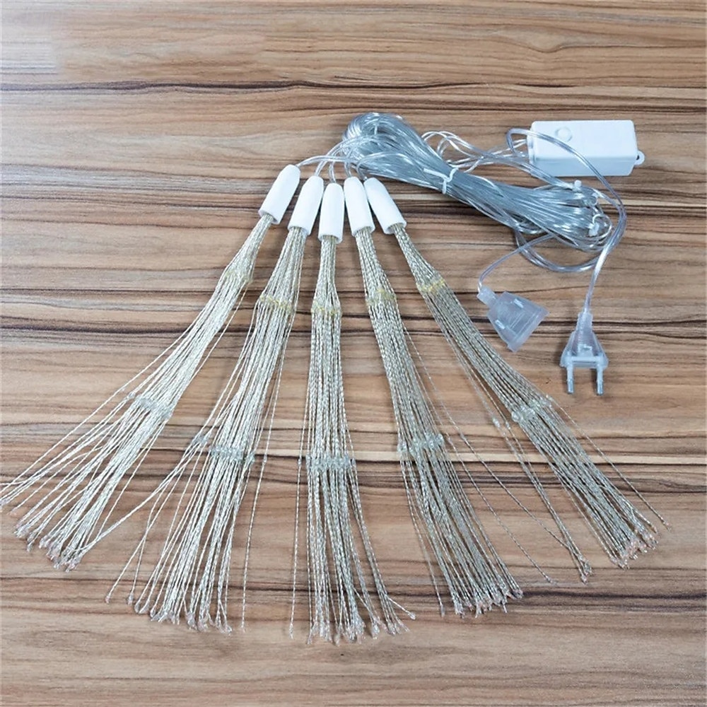 600 diod led wiszące fajerwerki 5 w 1 gwiazda łańcuch świetlny łączone zewnętrzne świąteczne girlandy do ogrodowego bistro wystrój imprezy 2025 - GBP £31 –P2