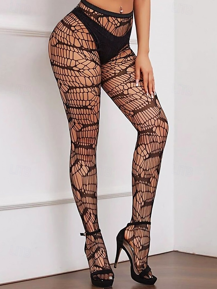 Women's Sexy Black Web Fishnet Tights – Halloween-Themed Sheer Pantyhose for Cosplay or Party 2025 - $8.99 –P6