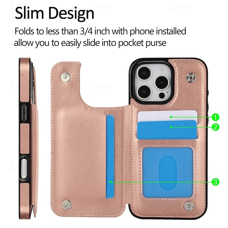 2025年 電話 ケース 用途 iPhone 16 Pro Max プラス iPhone 15 プロマックスプラス iPhone 14 13 12 11 Pro Max Plus Mini SE バックカバー スタンド付き カード挿入口 耐衝撃 レトロ風 TPU PUレザー  コレクション – $16.99 –P14