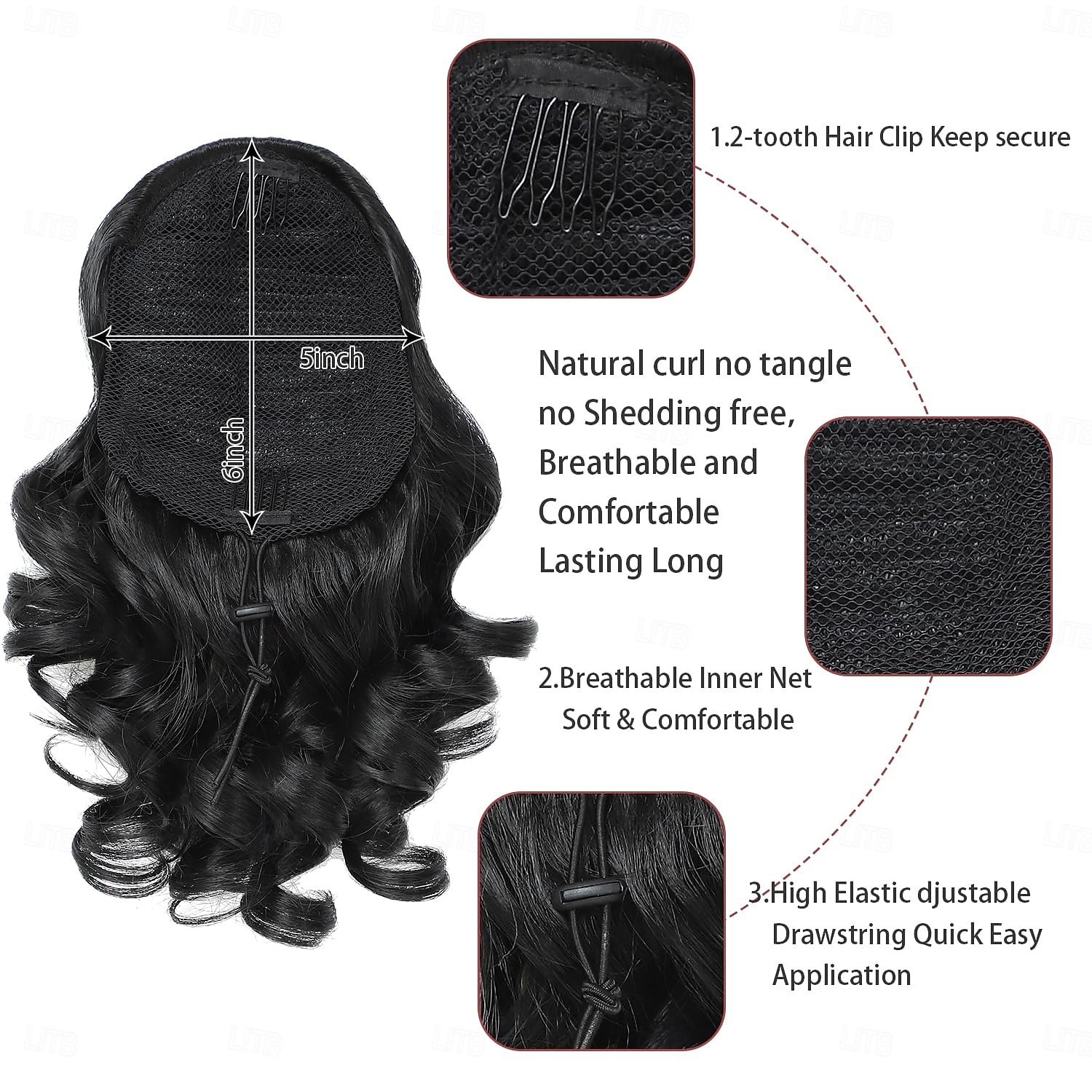 Drawstring Ponytail for Women 10 Inch Wavy Curly Ponytail Extension Natural Looking Synthetic Fake Ponytail Hairpiece Wavy Drawstring Ponytails for Daily Use 2025 - $10.99 –P7