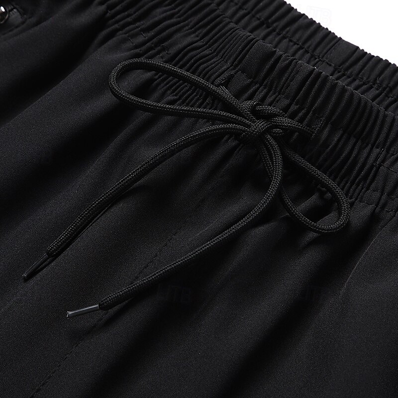 Men's Pants Trousers Hiking Pants Outdoor Pants Sport Casual Daily Elastic Elastic Drawstring Design Plaid / Striped / Chevron / Round Full Length Casual Activewear Black Dark Blue Micro-elastic 2025 - $24.99 –P9