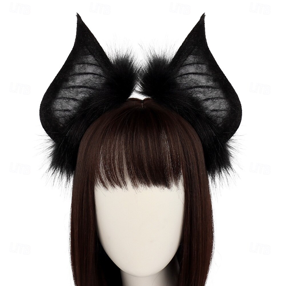 oreilles de chat chauve-souris en fausse fourrure bandeaux mignon déguisement d'halloween cosplay costume fait à la main animal oreilles en fourrure cerceau de cheveux femmes de 2025 ? $29.99 –P1