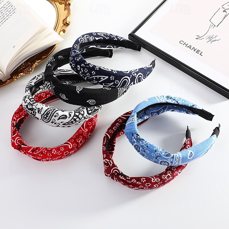 confezione da 6 fasce per capelli vintage da donna, fasce per capelli con nodo elastico da donna, fasce larghe con denti, turbante in tessuto intrecciato, set di fasce lavorate a maglia per donne e del 2025 a $14.99 –P4