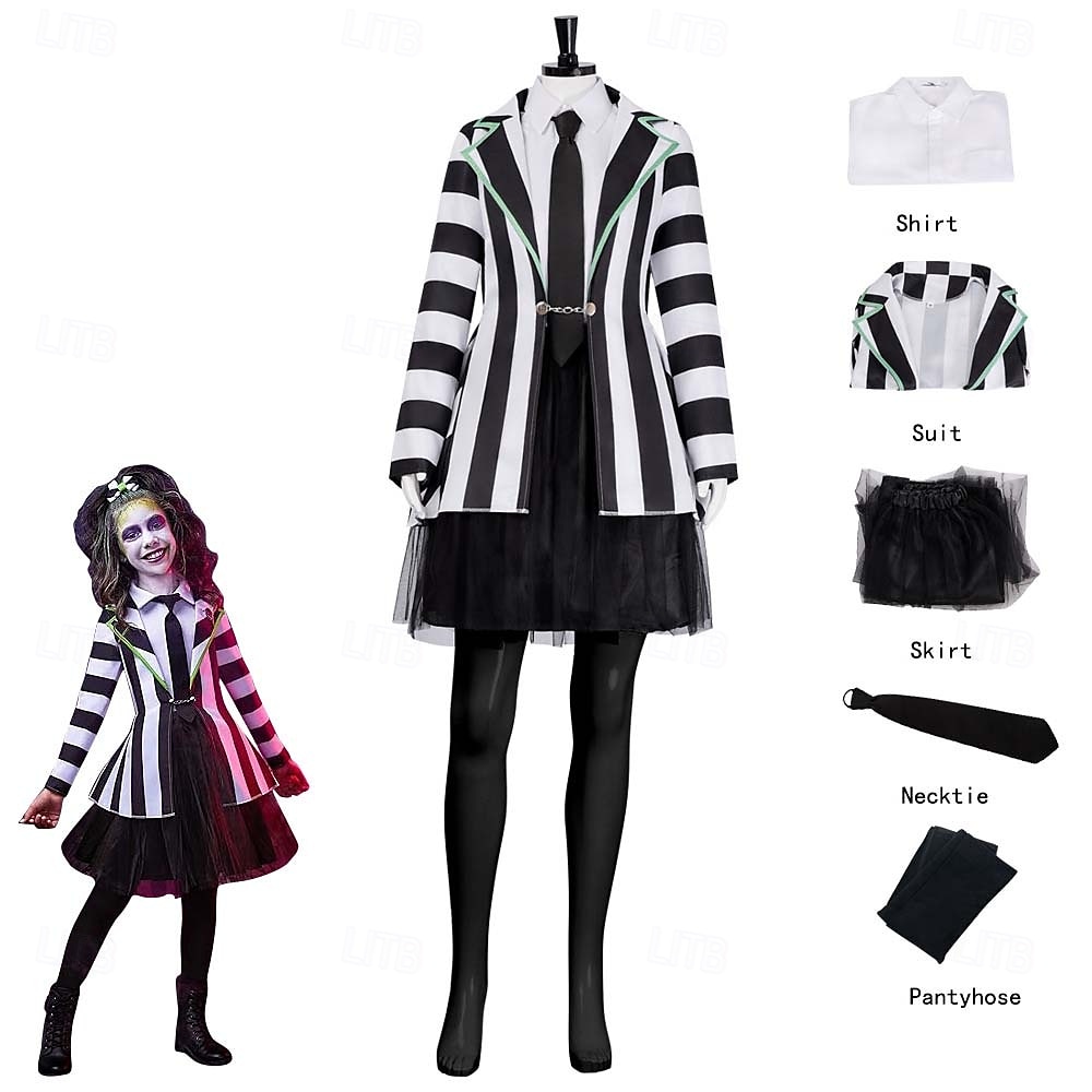 Beetlejuice Zombie Lydia Deetzová Kostým Dětské Dospělé Dámské Dívčí Horor Výkon Párty předvečer Všech svatých Karneval Jednoduchý karnevalový kostým 2025 - $74.99 –P2