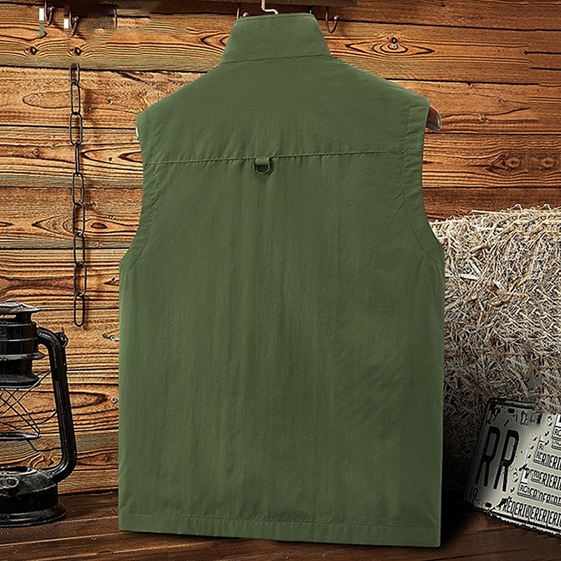 Per uomo Gilet / gilet da escursionismo Senza maniche Gilè Esterno Comodo Inverno Tasche multiple Poliestere Nero Verde militare Rosso Caccia Pesca Scalate del 2025 a $23.19 –P8