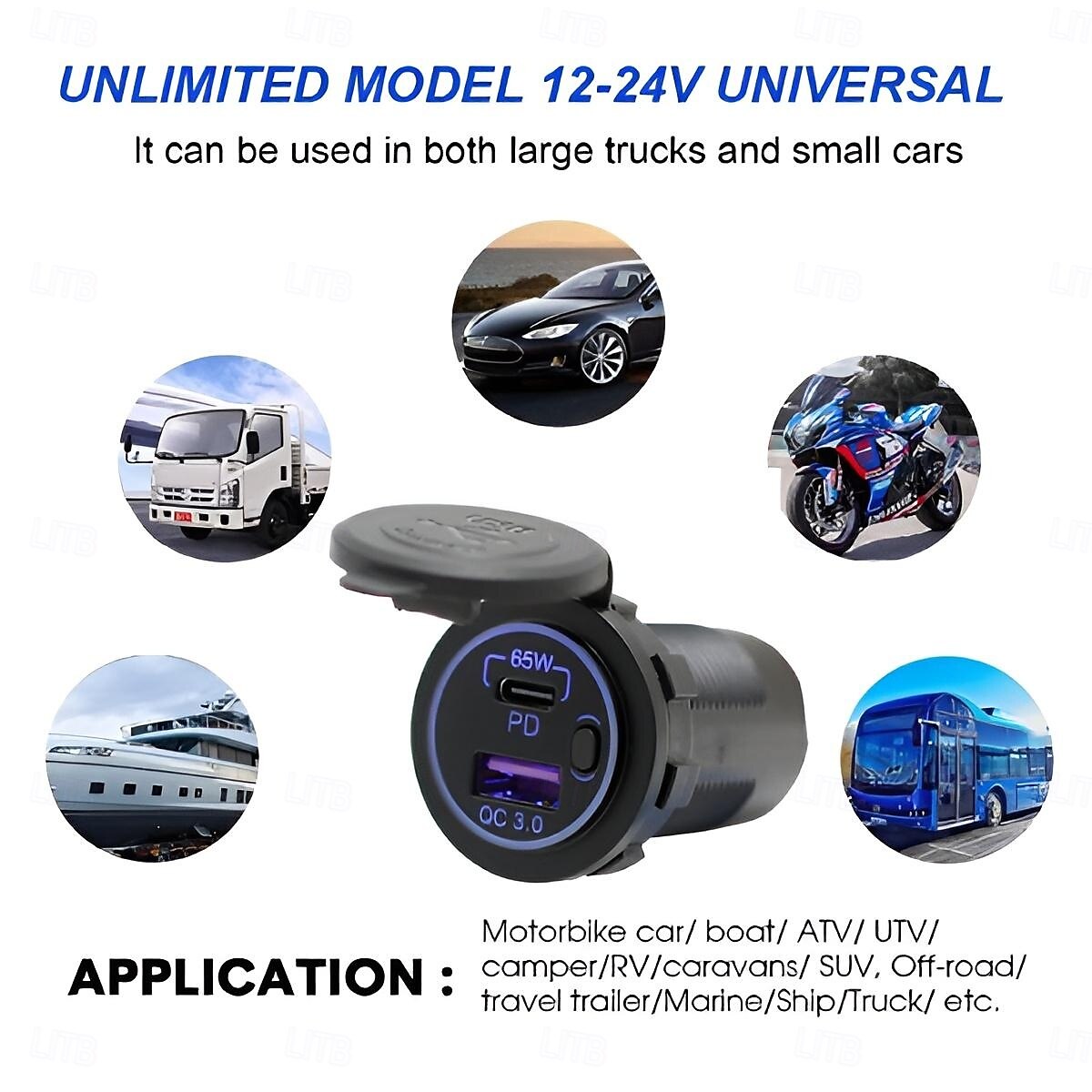 nabíječka do auta motocykl 12v 24v usb-c pd qc 3.0 port usb zásuvka pro rv auto zásuvka usb port 2025 - $28.99 –P1