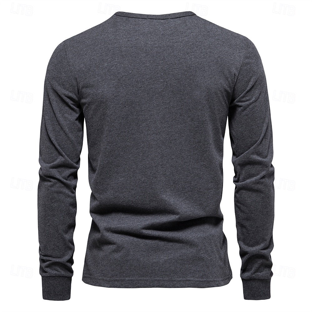 100% Cotton Long Sleeve Men's T-shirt Solid Color Letter Print Casual T shirts for Men New Spring Tops Tee Men Clothing 2025 - $25.99 –P2