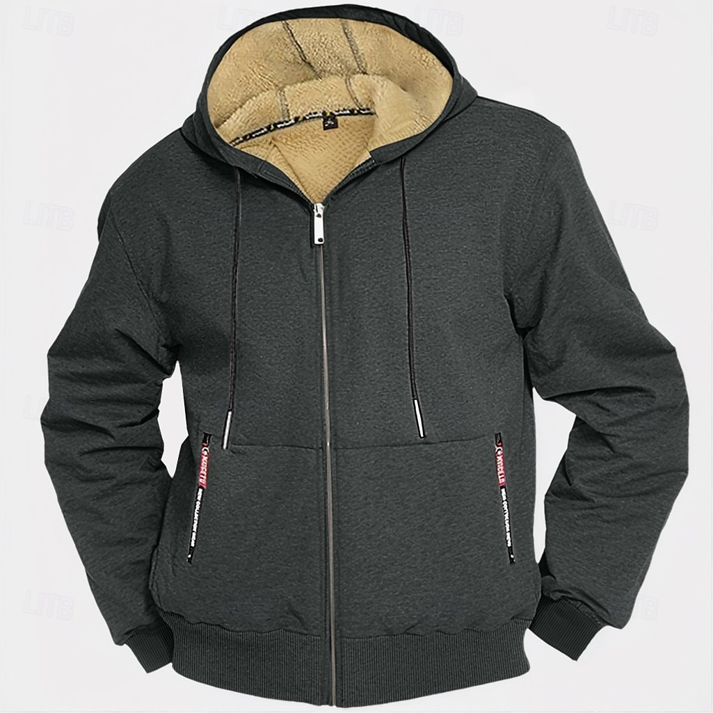 Męskie Bluza z Kapturem Rozpinana bluza z kapturem Kurtka polarowa Czarny Biały Zieleń wojskowa Granatowy Królewski błękit Kaptur Równina Sport i turystyka Codzienny Święto Zabytkowe Moda miejska 2025 - $36.99 –P13