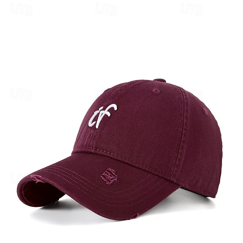 Herren Cap Basecap Sonnenhut Kappe Schwarz Wein Polyester Bestickt Modisch Brautkleider schlicht Strasse Täglich Buchstabe Einstellbar Sonnenschutz Atmungsaktiv 2025 - $12.99 –P5