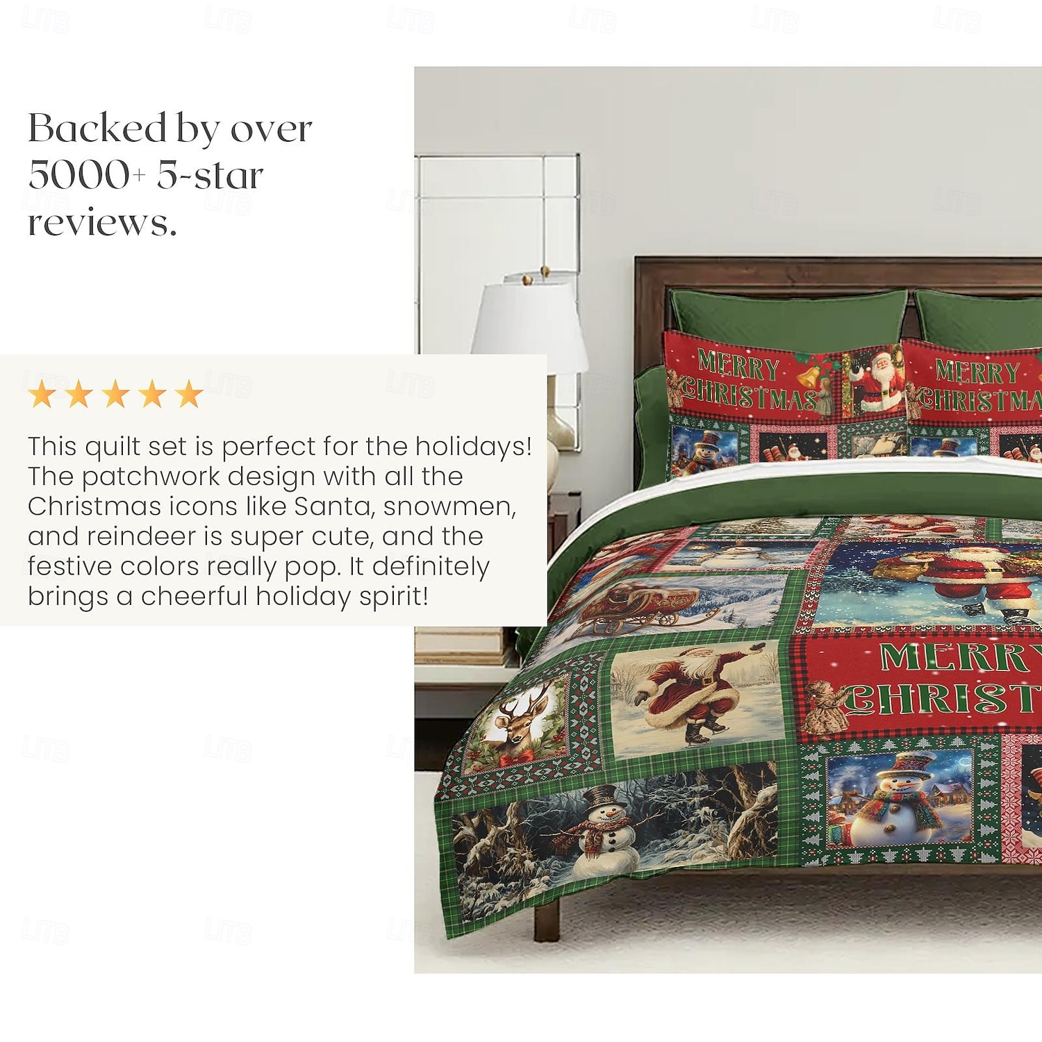 Kerst dekbedovertrekset feestelijke vakantie kerst dekbedset compleet inclusief dekbedovertrek en kussenslopen perfect om seizoensgebonden vrolijkheid en comfort toe te voegen aan uw slaapkamerinrichting 2025 - $71.99 –P8