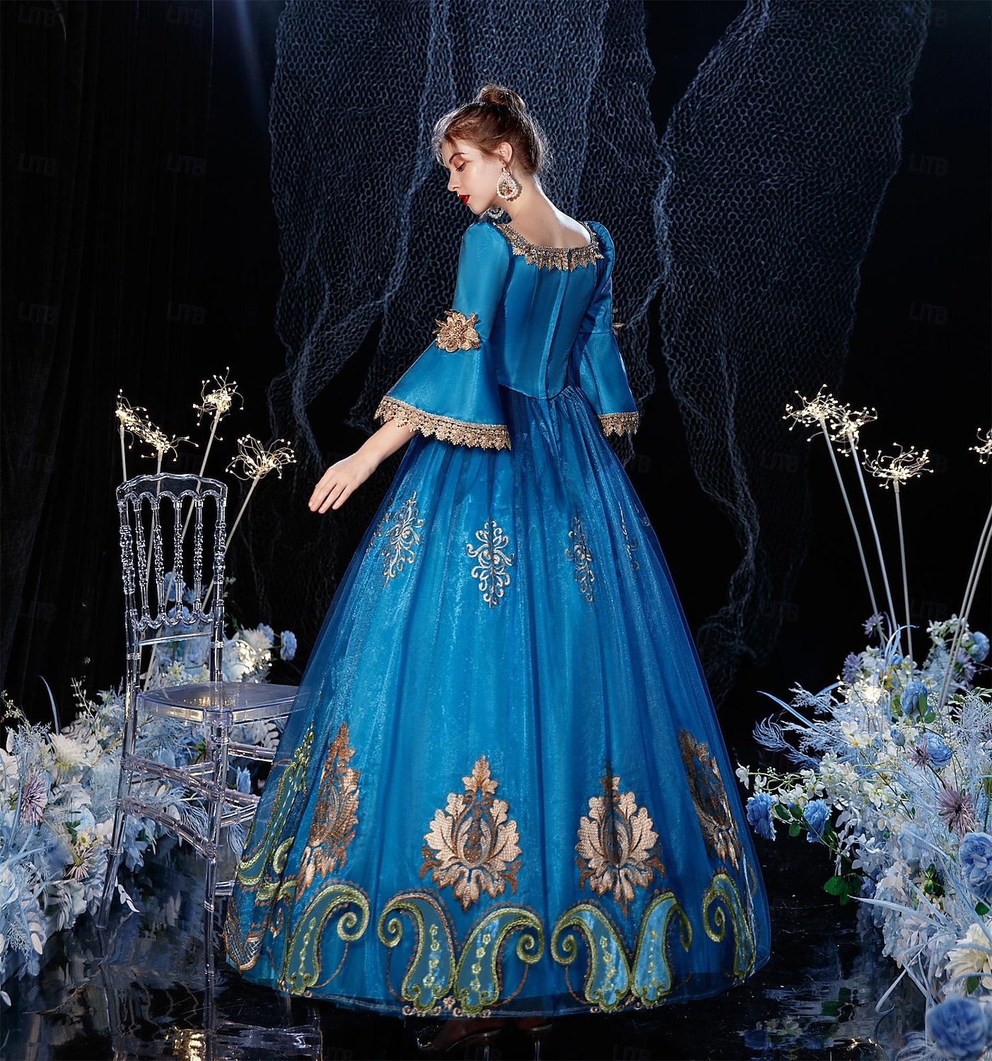Gothic Victorian Vintage Inspired Dress Party Costume Prom Dress Princess Shakespeare Solid Color Ball Gown Women's Royal Halloween Carnival Valentine's Day Party Evening Party Masquerade Adults' 2025 - $190.99 –P5