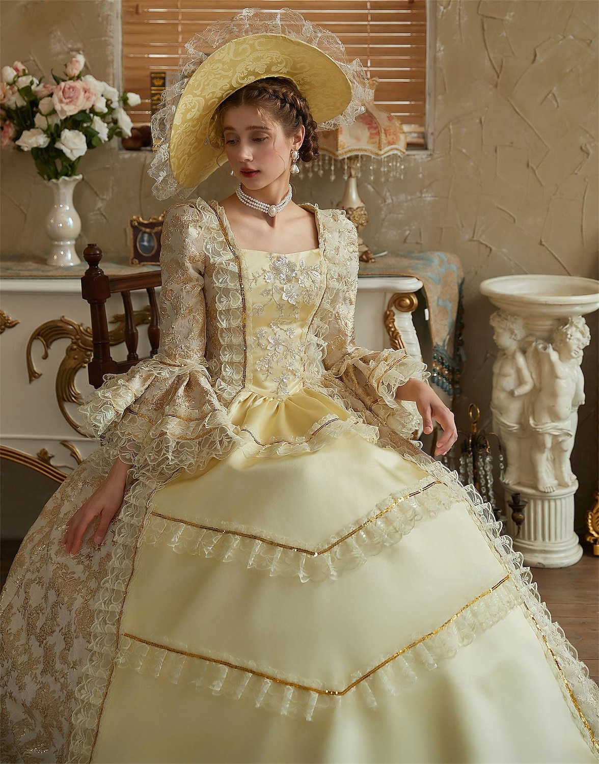 Rococo Victorian Vintage Inspired Dress Party Costume Prom Dress Princess Shakespeare Solid Color Ball Gown Fancy Dress Women's Christmas Halloween Carnival Evening Party Party Masquerade Adults' 2026 - $191.99 –P7