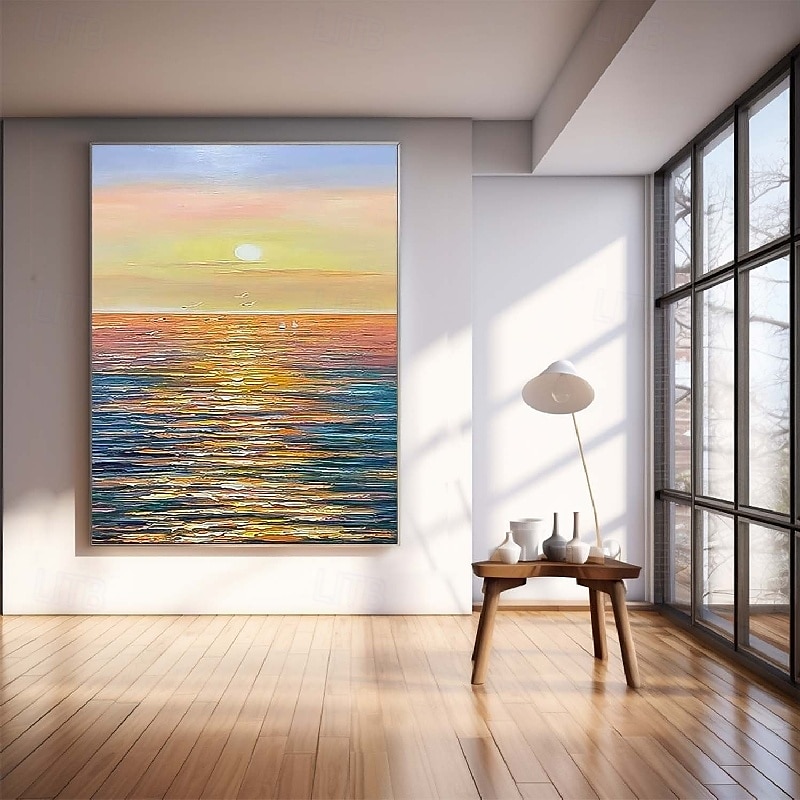 olieverfschilderij handgeschilderd abstract zeegezicht schilderijen op canvas handgemaakt rijk getextureerd oceaan schilderij moderne wandkunst handgeschilderd kunstwerk landschap schilderij voor 2025 - $108.99 –P2