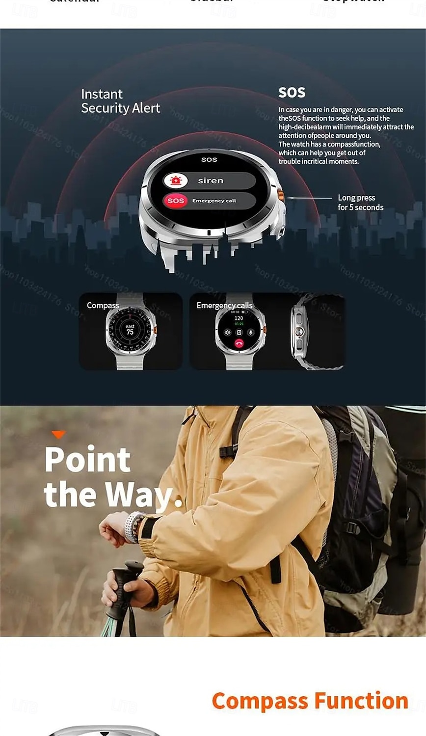 W7 AMOLED Smart Watch Ultra 7 Ai Dail 3D Menu SOS Compass Men Women Bluetooth Call Wireless Charging Sport Smartwatch 2025 - $54.99 –P5