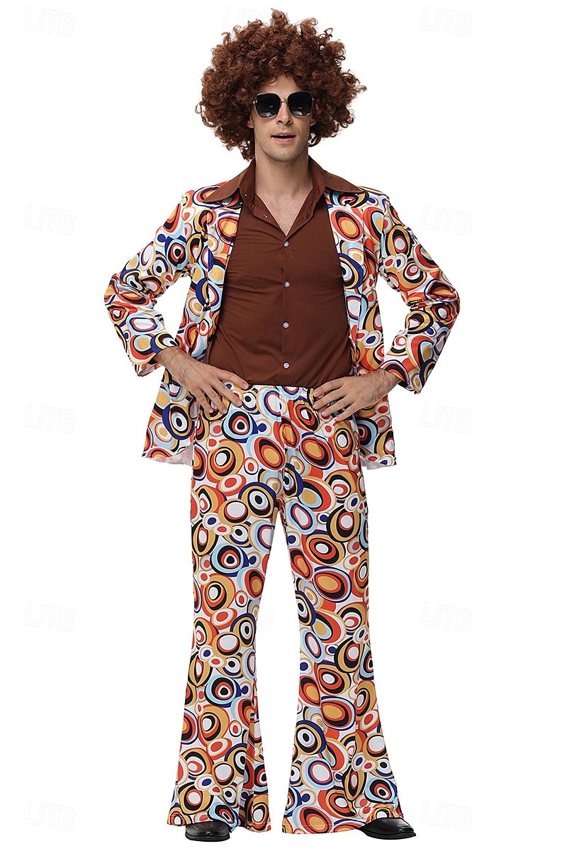 hippie dress up party Amazon.com: 4 PCS Hippie Costume for Mens 60s 70s T-Shirt Afro Wig Accessories Set for Party Cosplay S Orange : Clothing, Shoes & Jewelry