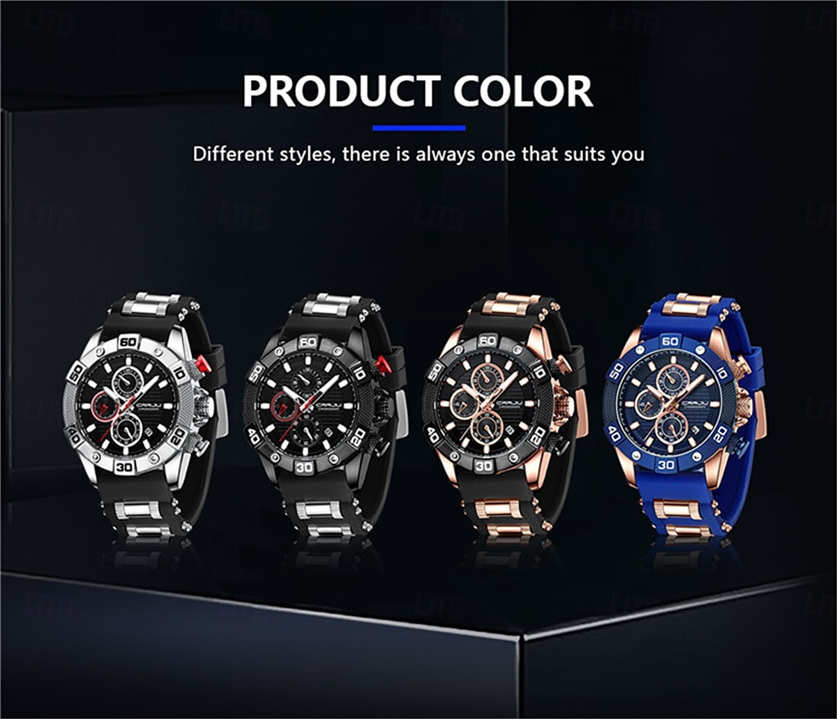 crrju herenhorloges topmerk luxe quartz siliconen band sport waterdichte klok met lichtgevend quartzhorloge 2025 - $38.99 –P8