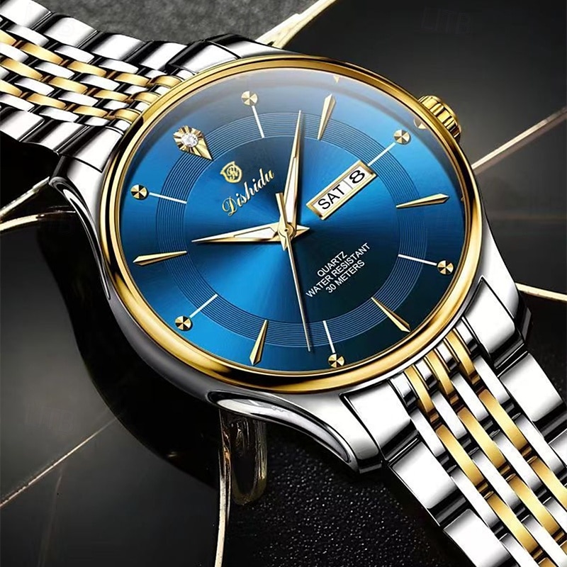 noua tendință de modă pentru bărbați cu calendar dublu ceas cu quartz luminos, simplu, versatil, timp liber, călătorie, sport, ceas pentru bărbați 2025 - $22.99 –P2