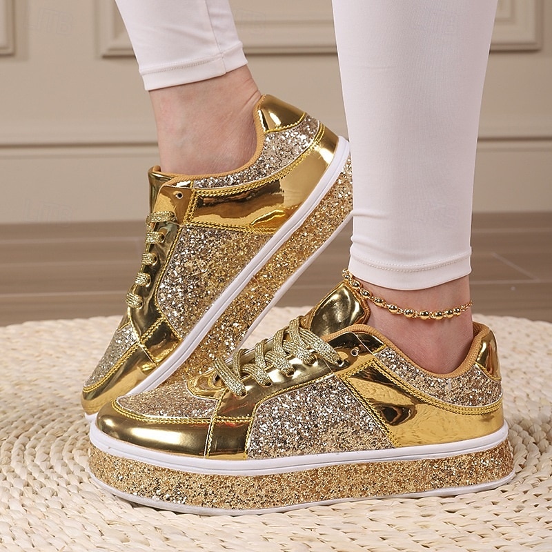 Gold Glitter Tennis Shoes With Sparkles Sparkling Gold Glitter