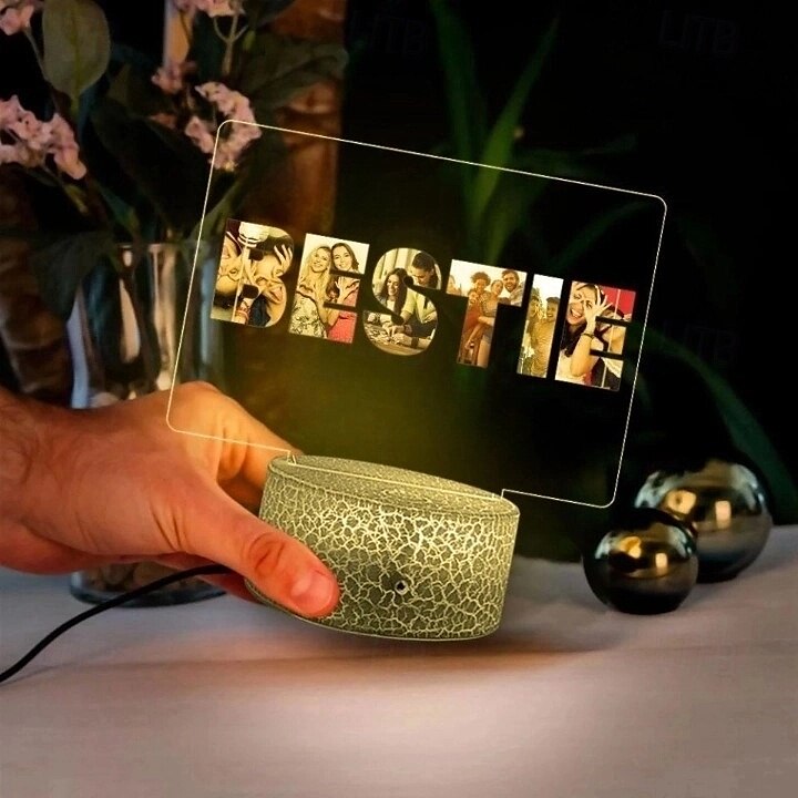 مصباح صور مخصص لعيد الحب، مصباح ليلي من الأكريليك مزود بمنفذ USB، مثالي لعيد الحب، هدية للأصدقاء والعائلة والعشاق والأطفال 2025 - $16.49 –P4
