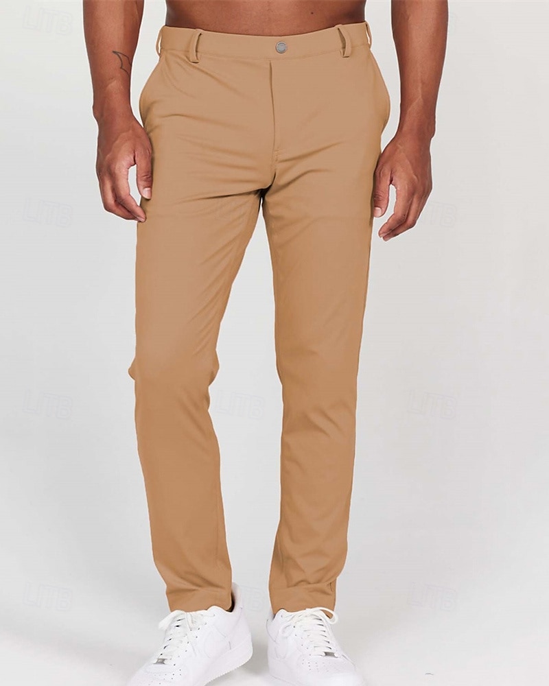 Voor heren Pakken Broek Chinese Knop Zak Effen Comfort Formeel Feest Werk Modieus Klassieke Stijl Zwart Wit Micro-elastisch 2026 - $12.49 –P6