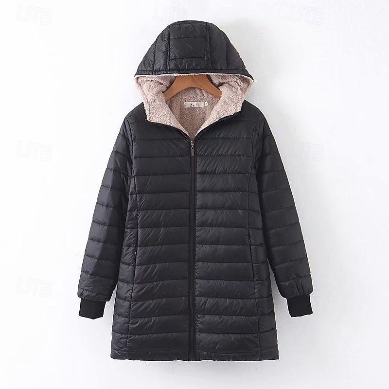 Dame Fleecejakke Fleece Vinter utendørs Varm Myk Bekvem Fleecejakker Hellengdes glidelås Camping / fotturer / grotting Reise Vintersport Svart Rød Navyblå Grønn Kakifarget 2025 - $35.99 –P8