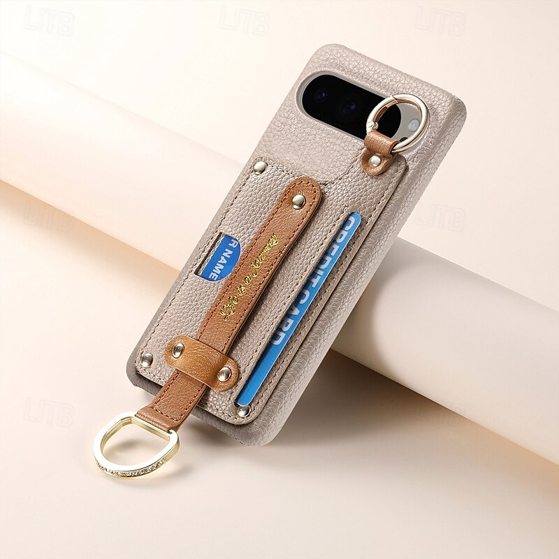Handy Hülle Handyhüllen Für Pixel 9 Pro XL Pixel 8 Pro Rückseite mit Halterung mit Handschlaufe Kartenschlitz Retro TPU PU-Leder 2025 - $18.99 –P13